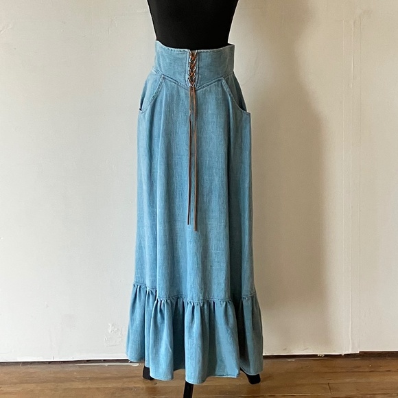 Gunnies Dresses & Skirts - Medium blue Tiered denim skirt